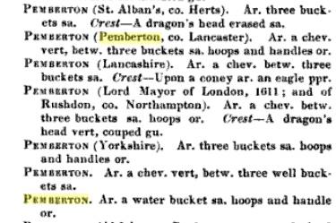 Pemberton Coats Of Arms Descriptions
